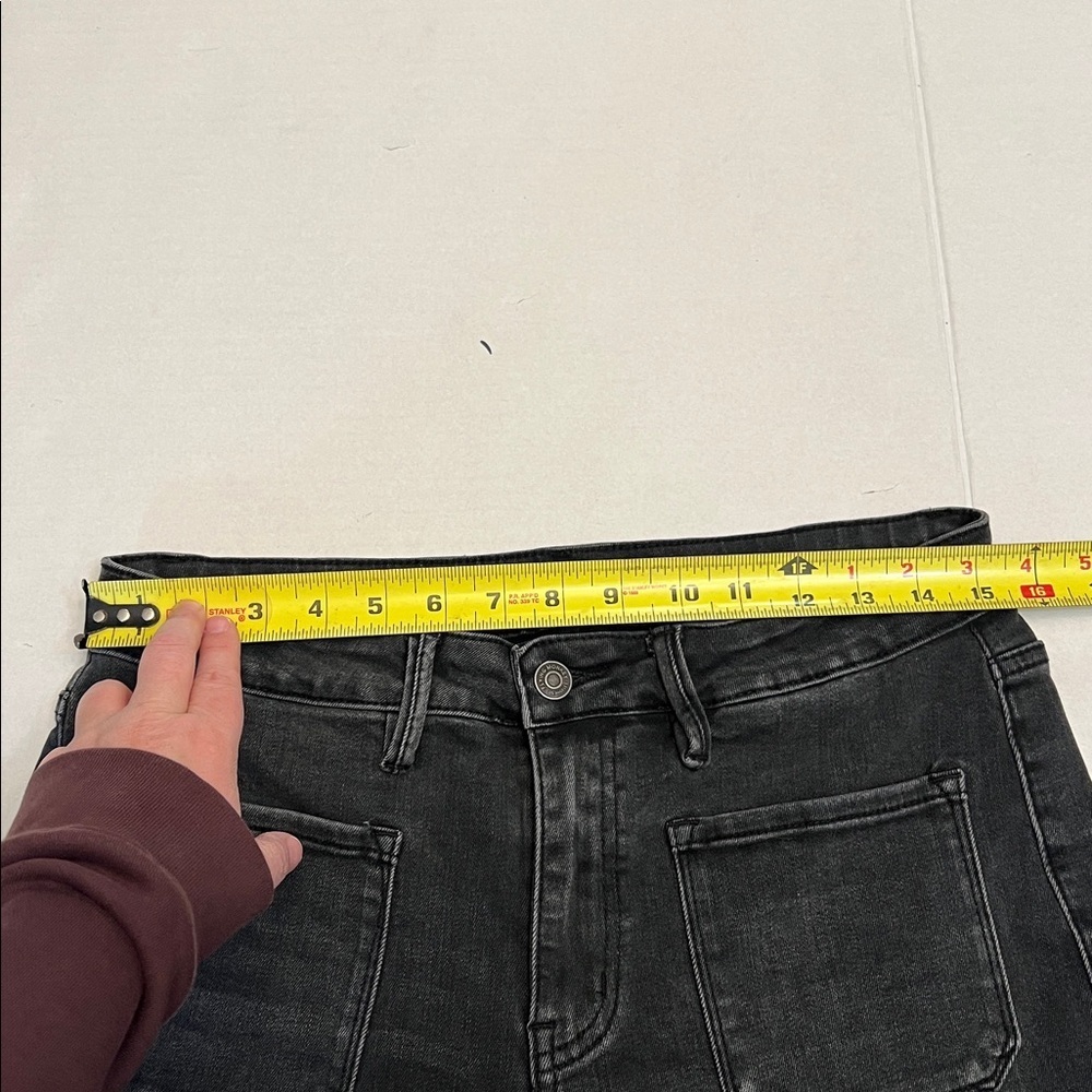 FLYING MONKEY BLACK FLARE HIGH WAISTED STRETCH JEANS SIZE 30 - Picture 12 of 16